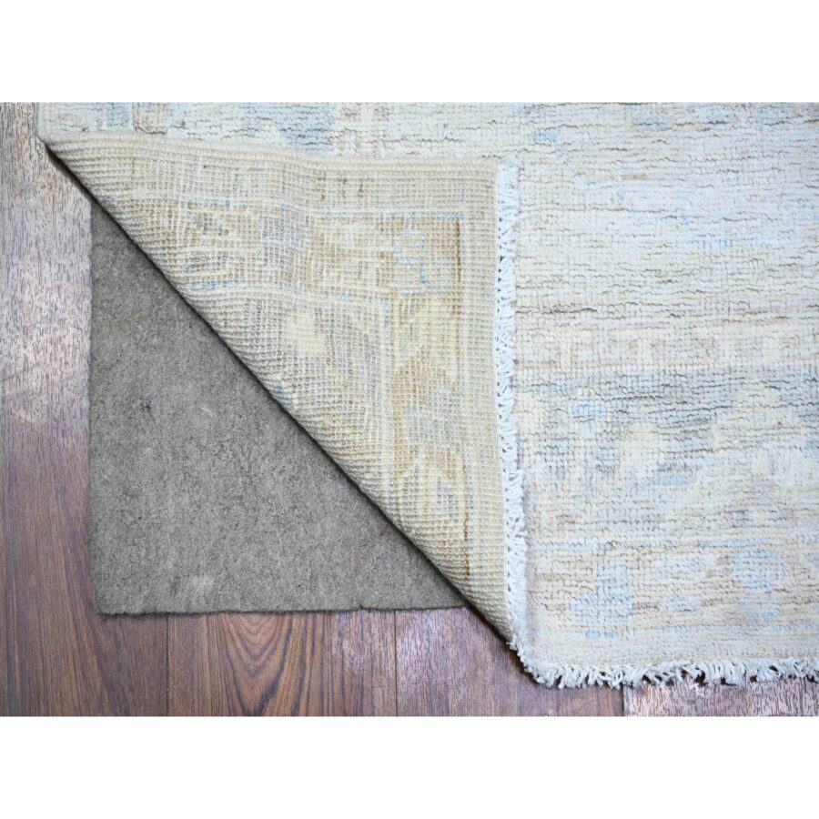 3'1"x12'1" Stone Eagle Gray, Vegetable Dyes, Washed Out Peshawar with Faded Colors, 100% Wool, Hand Knotted, Runner Oriental Rug Sh74581 - Image 2