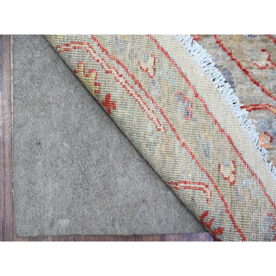 8'x8' Lexicon Ivory, All Over Ziegler Mahal Design, Hand Knotted, Pure Wool, Natural Dyes, Round Oriental Rug Sh74596 - Image 4