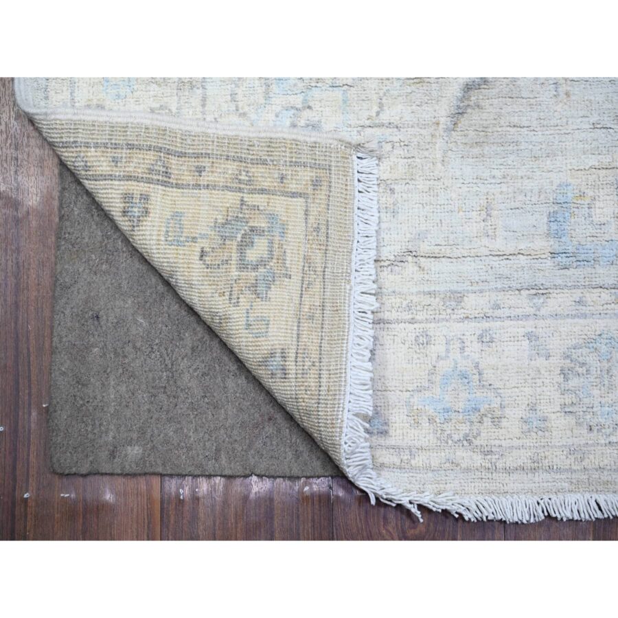 2'6"x12'2" Gray Goose, Washed Out Peshawar with Faded Colors, Vegetable Dyes, Extra Soft Wool, Hand Knotted, Runner Oriental Rug Sh74647 - Image 2