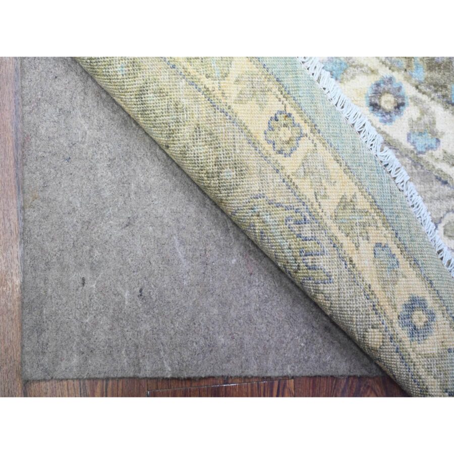 8'x8' Alaska Blue, All Over Mahal Design, Densely Woven, Soft Wool, Hand Knotted, Vegetable Dyes, Round Oriental Rug Sh74681 - Image 4