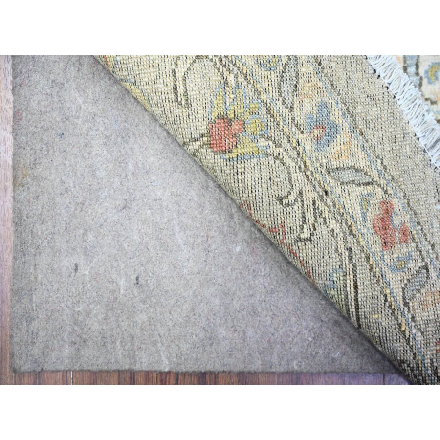8'x8' Stone Eagle Gray, Hand Knotted, All Over Ziegler Mahal Design, High Grade Wool, Vegetable Dyes, Round Oriental Rug Sh74820 - Image 4