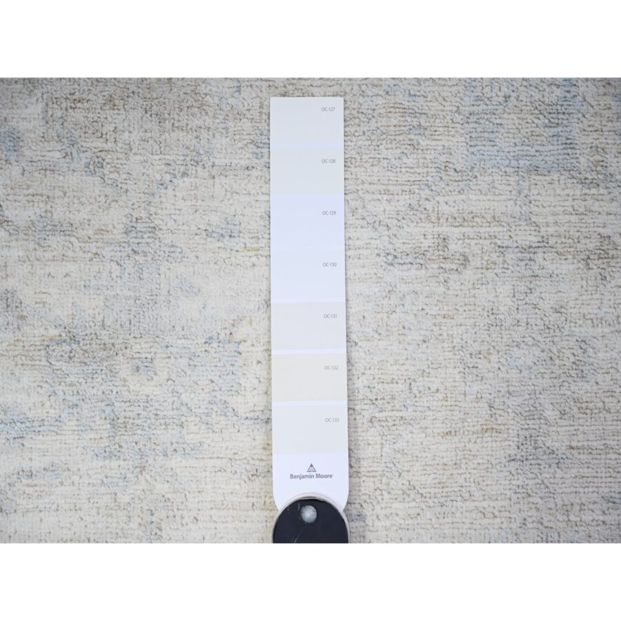 3'10"x5'8" Lace Ivory, Natural Dyes, Stone Washed Peshawar Faded Out, Soft Organic Wool, Hand Knotted, Oriental Rug Sh74879 - Image 3