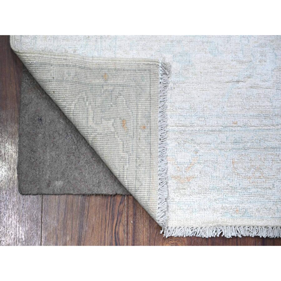 3'10"x5'8" Lexicon Ivory, White Wash Peshawar with Faded Colors Vegetable Dyes, Soft Organic Wool, Hand Knotted, Oriental Rug Sh74880 - Image 2