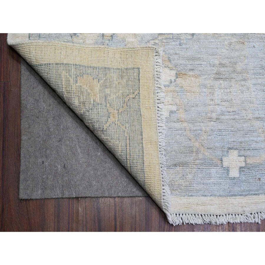 10'x15'10" White on White with Oxford Gray, Afghan Angora Oushak with All Over Design, 100% Wool, Hand Knotted, Natural Dyes, Oversized Oriental Rug Sh74932 - Image 4