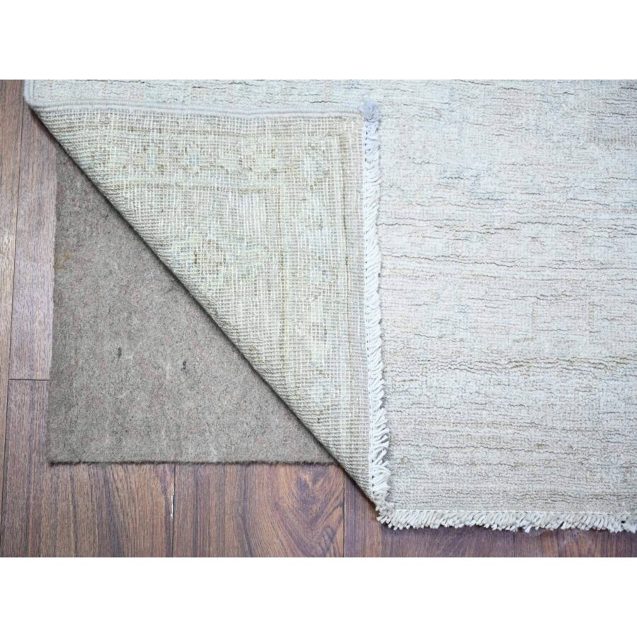 5'x6'9" Platinum Gray, White Wash Peshawar with All Over Design, Natural Dyes, Pure Wool, Hand Knotted, Oriental Rug Sh74949 - Image 2