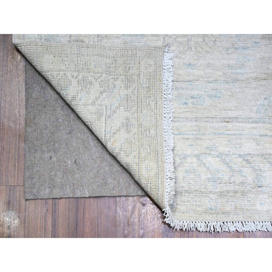 2'10"x15' Timberwolf Gray, Natural Dyes, White Wash Peshawar with Faded Colors, Khotan Design, Organic Wool, Hand Knotted, XL Runner Oriental Rug Sh74958 - Image 2