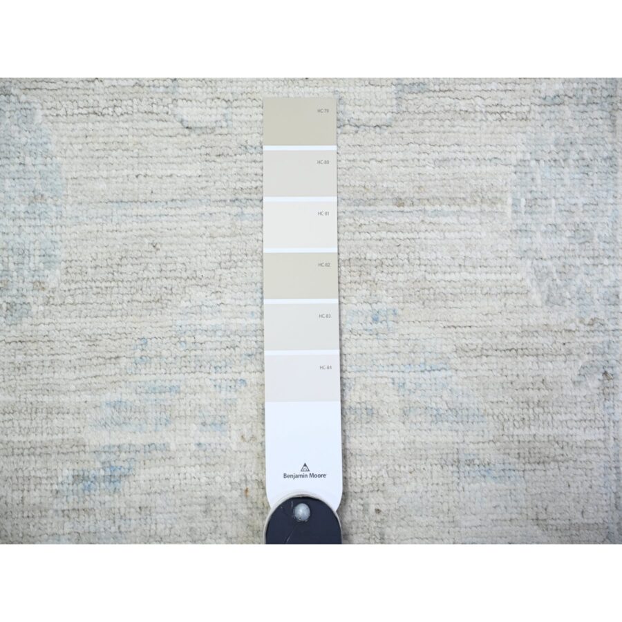 2'10"x15' Timberwolf Gray, Natural Dyes, White Wash Peshawar with Faded Colors, Khotan Design, Organic Wool, Hand Knotted, XL Runner Oriental Rug Sh74958 - Image 3
