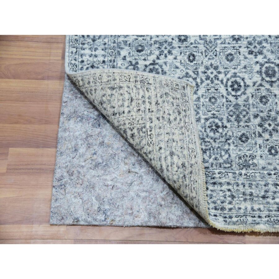 3'x5'3" Azureish White, Hand Knotted, Mamluk Design, Tone on Tone Design, Undyed 100% Wool, Oriental Rug Sh79810 - Image 3