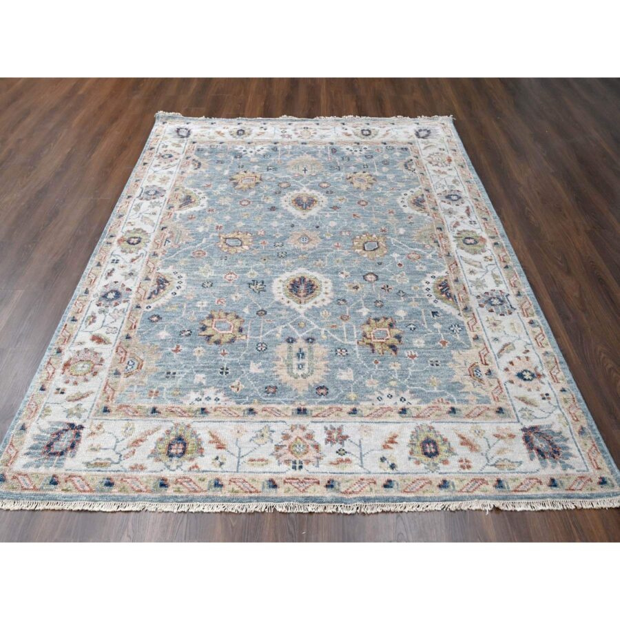 7'10"x9'10" Flower Box Gray, Soft Natural Wool Hand Knotted, Oushak Design, Tone On Tone Supple Collection, Lush and Plush, Oriental Rug Sh84890 - Image 2