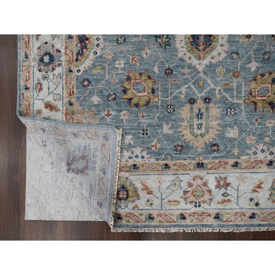 7'10"x9'10" Flower Box Gray, Soft Natural Wool Hand Knotted, Oushak Design, Tone On Tone Supple Collection, Lush and Plush, Oriental Rug Sh84890 - Image 4