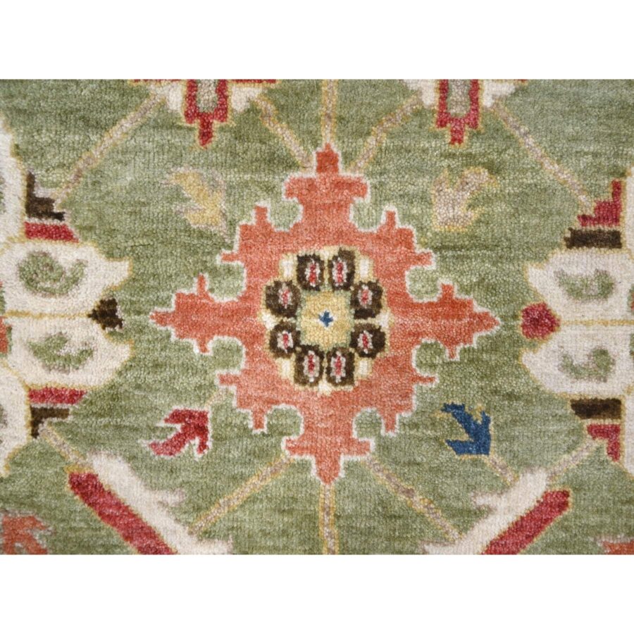 2'x3' Bud Green, Extra Soft Wool, Hand Knotted Tone On Tone, Sustainable, Oushak Design, Supple Collection, Thick and Plush, Oriental Mat Rug Sh84919 - Image 4