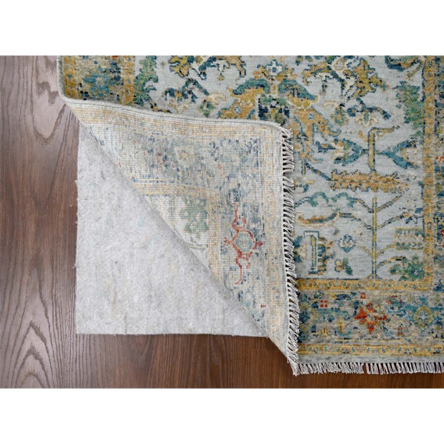 3'x5' Chrome Gray, Broken and Erased Persian Heriz Design, Organic Wool, Hand Knotted Densely Woven, Oriental Rug Sh84931 - Image 3