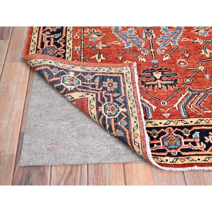 3'x5' Chili Red, Hand Knotted, Afghan Peshawar with Serapi Heriz Design, Dense Weave, Natural Dyes, Extra Soft Wool, Oriental Rug Sh85512 - Image 3