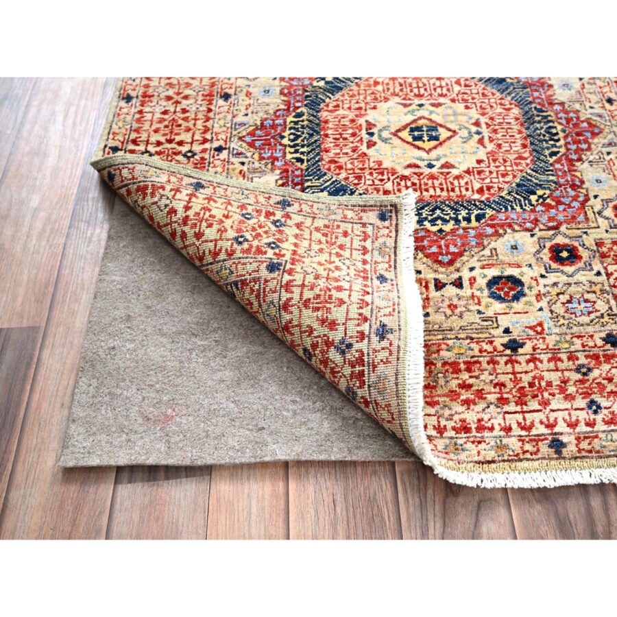 2'8"x19'6" Parchment White, 14th Century Mamluk Dynasty Pattern, 200 KPSI, Natural Dyes, Pure Wool, Hand Knotted, XL Runner Oriental Rug Sh85842 - Image 3