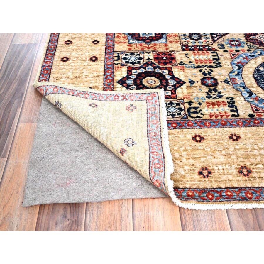 4'9"x7'1" Porcelain White, 14th Century Mamluk Dynasty Pattern, 200 KPSI, Natural Dyes, 100% Wool, Hand Knotted, Oriental Rug Sh85860 - Image 3