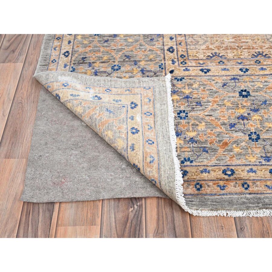 9'10"x13'10" Almond Brown, 14th Century Mamluk Dynasty Pattern, 200 KPSI, Vegetable Dyes, Soft Wool, Hand Knotted, Oriental Rug Sh85873 - Image 4