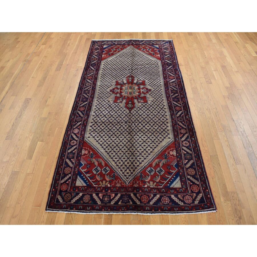 5'1"x10'2" Mojave Desert Brown, New Persian Hamadan, Camel Hair, Pure Wool, Hand Knotted, Oriental Rug Sh87527 - Image 2