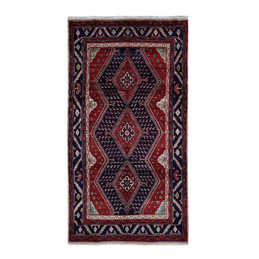 5'1"x9'7" Fire Brick Red, New Persian with Triple Serrated Medallion Design, Camel Hair, Pure Wool, Hand Knotted, Oriental Rug Sh87575