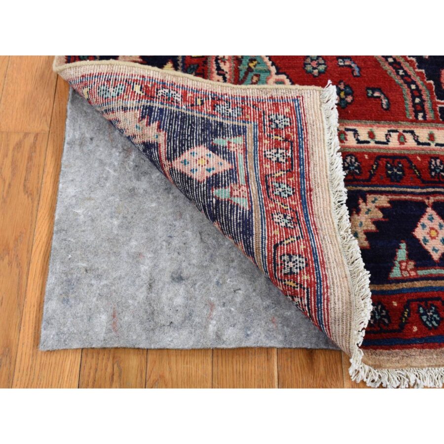 5'1"x9'7" Fire Brick Red, New Persian with Triple Serrated Medallion Design, Camel Hair, Pure Wool, Hand Knotted, Oriental Rug Sh87575 - Image 4