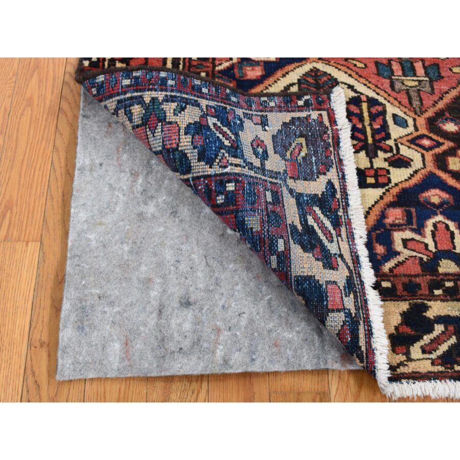 5'x6'9" Persian Red, Vintage Persian Bakhtiar with Diamonds Shaped Garden Design, Full Pile and Clean, Hand Knotted, Oriental Rug Sh87576 - Image 4