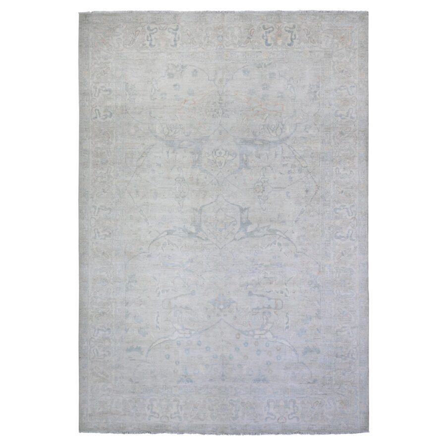9'9"x13'8" Platinum Gray, Bidjar Garus Design, Vegetable Dyes, Hand Knotted, Natural Wool, Dense Weave, Oriental Rug Sh88084