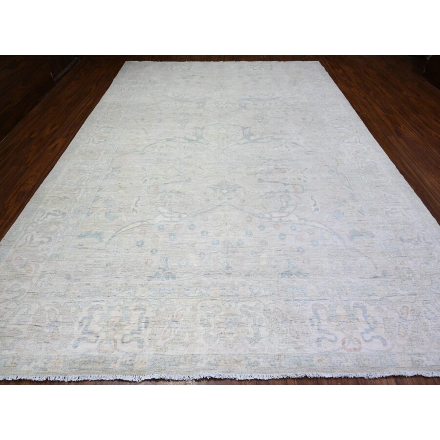 9'9"x13'8" Platinum Gray, Bidjar Garus Design, Vegetable Dyes, Hand Knotted, Natural Wool, Dense Weave, Oriental Rug Sh88084 - Image 2