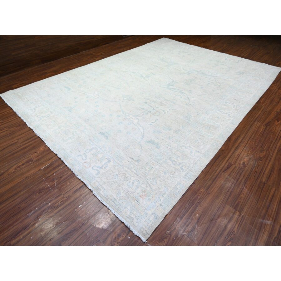 9'9"x13'8" Platinum Gray, Bidjar Garus Design, Vegetable Dyes, Hand Knotted, Natural Wool, Dense Weave, Oriental Rug Sh88084 - Image 3