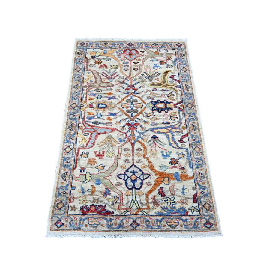 3'x4'9" Pearl White, Fine Aryana Bidjar Garus Design, Natural Dyes, Luxurious Wool, Hand Knotted, Oriental Rug Sh88254