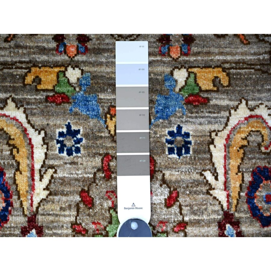 3'x4'8" Sonic Gray, All Over Mahal Design, Distinct Abrash, Fine Aryana, Hand Knotted, Vegetable Dyes, Vibrant Wool, Oriental Rug Sh88256 - Image 3