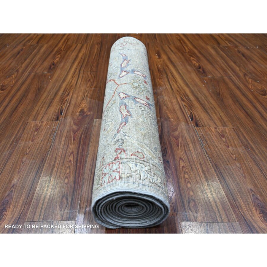 3'1"x13'9" Koala Gray, Fine Aryana Bidjar Garus Design, Natural Dyes, Luxurious Wool, Hand Knotted, Runner Oriental Rug Sh88332 - Image 4
