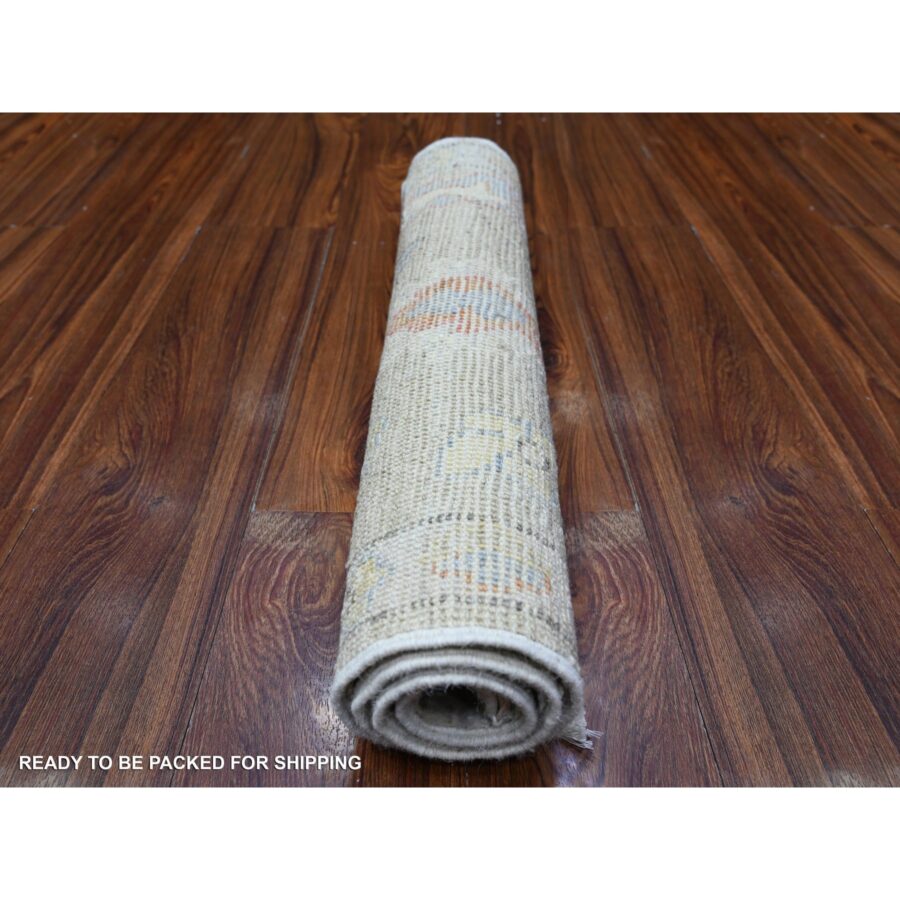 2'x3'4" Tradewind Gray, Afghan Angora Oushak All Over Motifs, Hand Knotted Pure Wool, Natural Dyes Mat Oriental Rug Sh88633 - Image 4