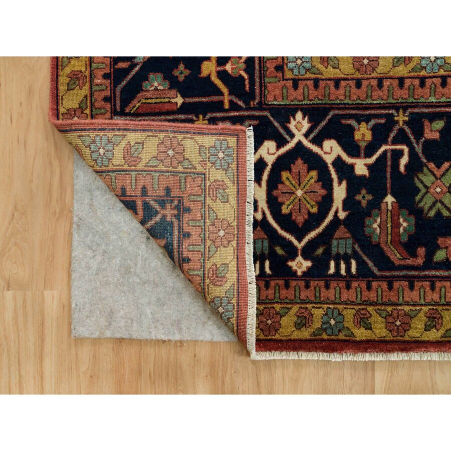 13'10"x18'1" Barn Red, Vegetable Dyes Antiqued Hand Knotted Fine Heris Re-Creation, Soft Wool and Soft Pile, Densely Woven Oversized Oriental Rug Sh90298 - Image 4