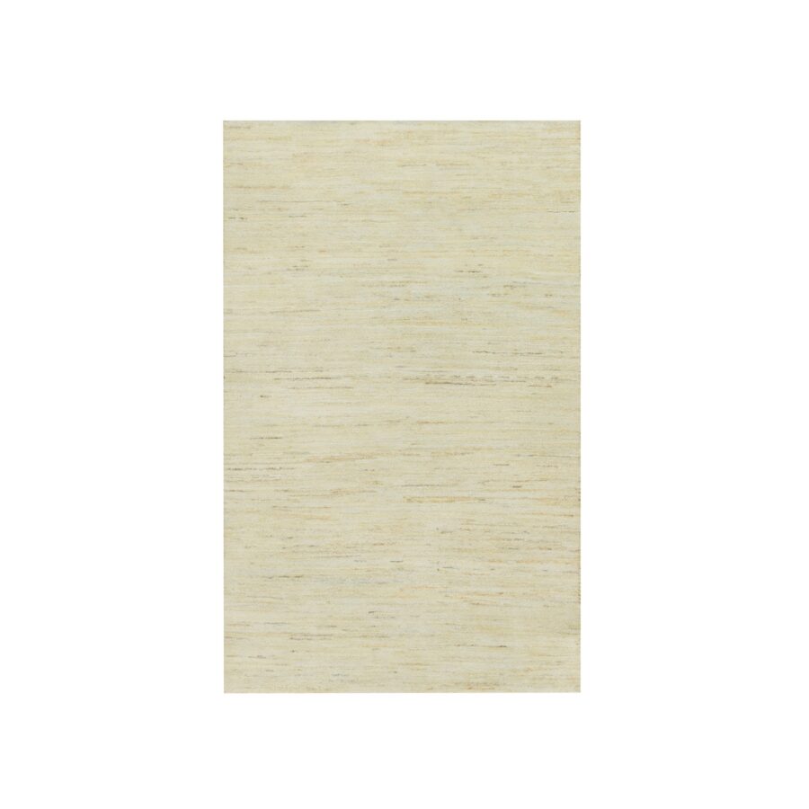 3'x5' Alabaster White, Lori Buft Gabbeh Plain Design, Thick and Plush, Pure Persian Wool, Soft to The Touch, Oriental Hand Knotted Rug Sh90404