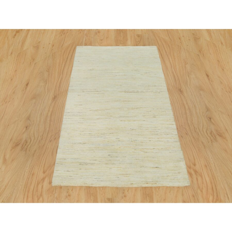 3'x5' Alabaster White, Lori Buft Gabbeh Plain Design, Thick and Plush, Pure Persian Wool, Soft to The Touch, Oriental Hand Knotted Rug Sh90404 - Image 2