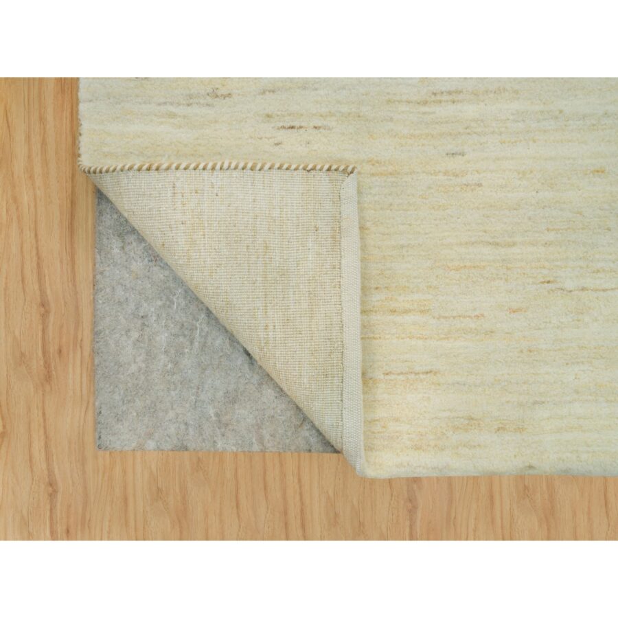 3'x5' Alabaster White, Lori Buft Gabbeh Plain Design, Thick and Plush, Pure Persian Wool, Soft to The Touch, Oriental Hand Knotted Rug Sh90404 - Image 3