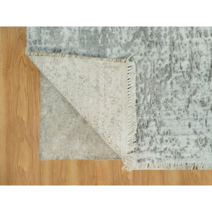 2'x3'2" Moorland Gray, Hand Knotted, Soft to Touch, Broken Wool and Silk, Persian Design, Denser Weave, Oriental Rug Sh90537 - Image 3