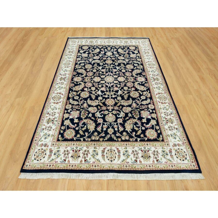 6'1"x8'10" Big Stone Blue, Nain With All Over Flower Design, Hand Knotted High Quality Wool, Denser Weave, Oriental 250 KPSI Rug Sh90612 - Image 2